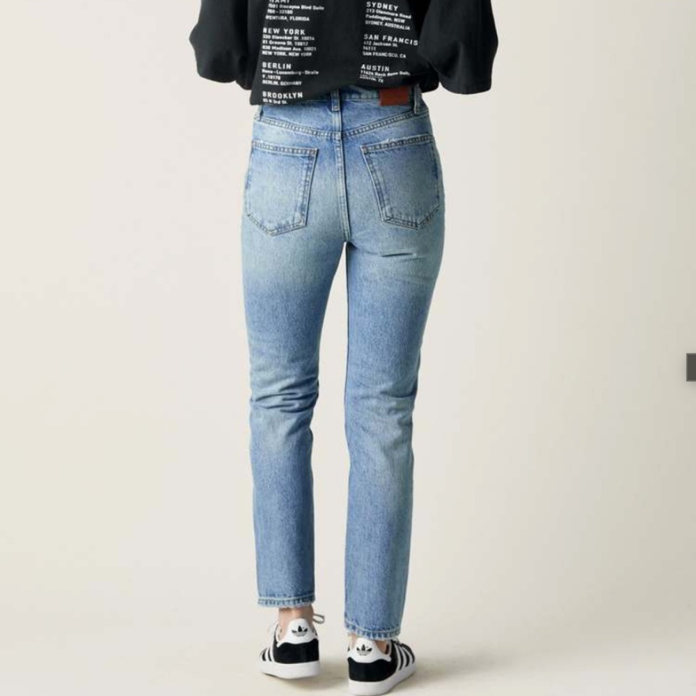 NWT Anine Bing Jeans  Sonya high rise ankle‎ slim- blue reservoir Size 32 - Picture 2 of 10